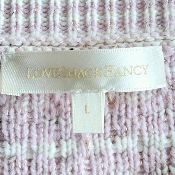 Loveshackfancy Rollins Tweed Blazer Pink Size Large - Picture 5 of 10